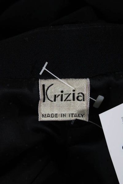 Krizia Women Pantsuit Wool Black Button Long Sleeve Size 38