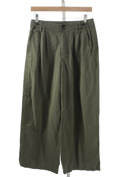 Madewell Womens Cropped Green Pants Petite Size 4P