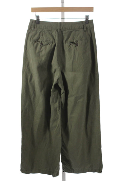 Madewell Womens Cropped Green Pants Petite Size 4P