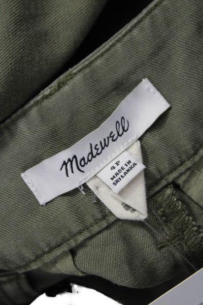 Madewell Womens Cropped Green Pants Petite Size 4P