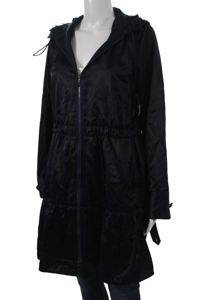 Carlisle Women Raincoat Blue Zip Long Sleeve Size 8