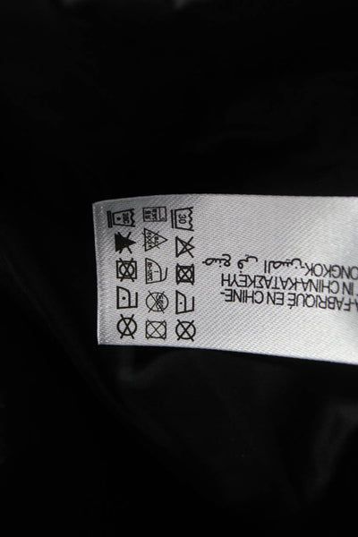 Designer Womens Black Puffer Jacket Nylon Tie Closure Long Sleeve Size XS