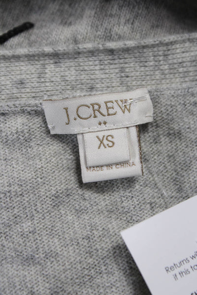 J Crew Women Gray Sequin Bow V-Neck Long Sleeve Cardigan Size XS