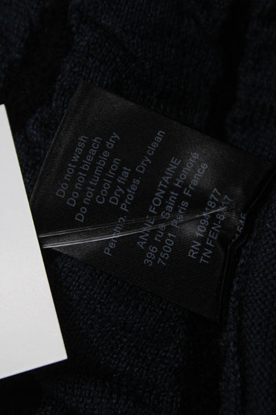 Anne Fontaine Women Full Zip Sweater Black Acrylic Long Sleeve Size M