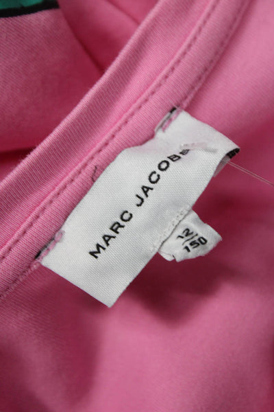 Marc Jacobs Girls Round Short Sleeves Drop Waist Dress Pink Size 12