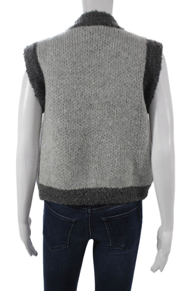 Free For Humanity Womens Floral V Neck Sleeveless Vest Gray Size One Size