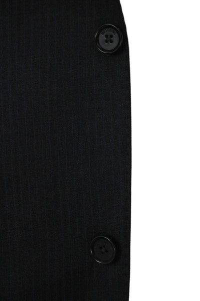 Moschino Mens 2 Piece Suit Jacket Gray Striped 100% Wool Size 46
