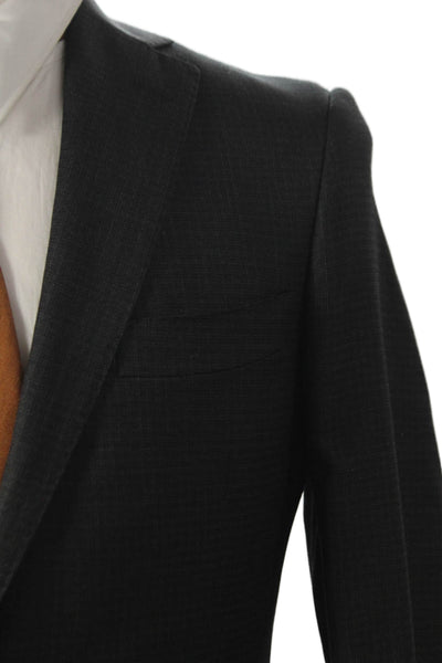 Tombolini Mens Blazer 100% Virgin Wool Gray Check Size 48