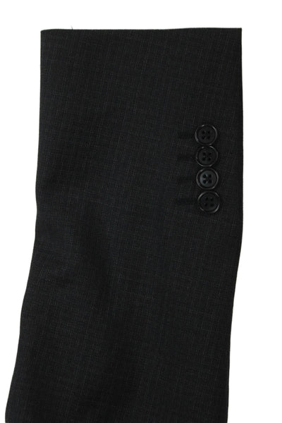 Tombolini Mens Blazer 100% Virgin Wool Gray Check Size 48