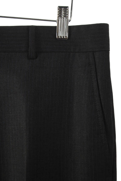 Moschino Men Dress Pants Black Striped Wool Zip Fly Size 46