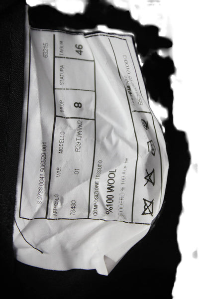 Moschino Men Dress Pants Black Striped Wool Zip Fly Size 46