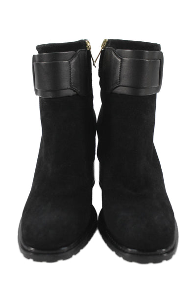 Carmens Womens Side Zip Block Heel Suede Booties Black Size 40