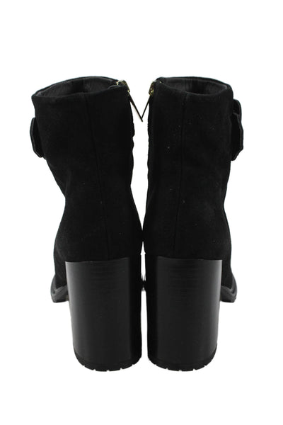 Carmens Womens Side Zip Block Heel Suede Booties Black Size 40