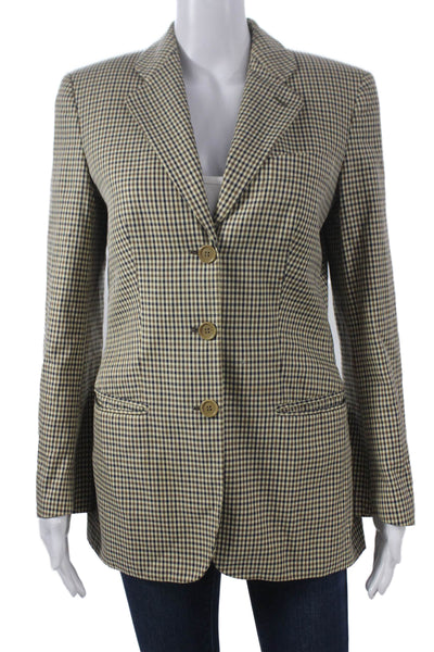Giorgio Armani Women Skirt Suit Multicolor Check Cotton Buttoned Size 38