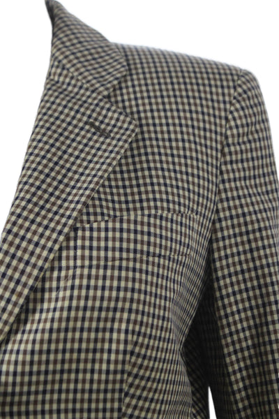 Giorgio Armani Women Skirt Suit Multicolor Check Cotton Buttoned Size 38
