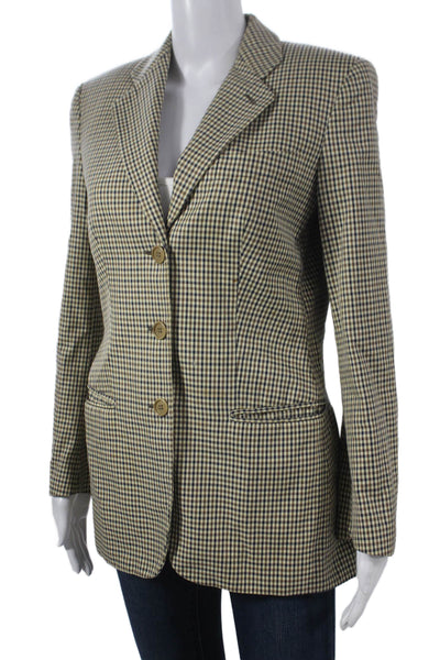 Giorgio Armani Women Skirt Suit Multicolor Check Cotton Buttoned Size 38