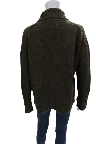 Zadig & Voltaire Womens Merino Wool Green Collared Long Sleeve Pullover Size XS