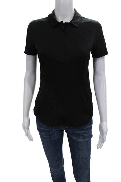 Lululemon Womens Collared Pullover Polo Short Sleeve Black Size 4