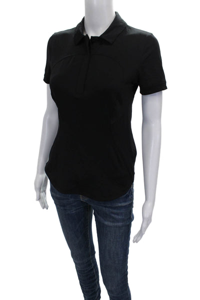 Lululemon Womens Collared Pullover Polo Short Sleeve Black Size 4