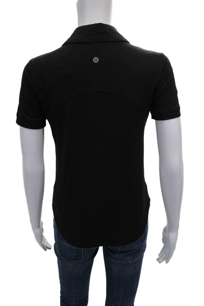 Lululemon Womens Collared Pullover Polo Short Sleeve Black Size 4