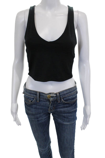 Beyond Yoga Women Basic Sleeveless Scoop Neck Black Tank Polyester Size S