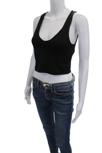 Beyond Yoga Women Basic Sleeveless Scoop Neck Black Tank Polyester Size S