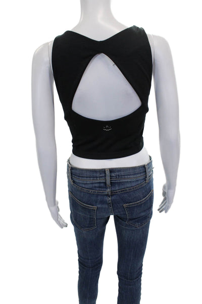 Beyond Yoga Women Basic Sleeveless Scoop Neck Black Tank Polyester Size S