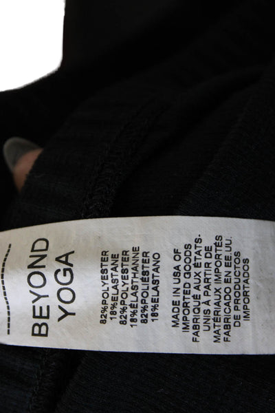 Beyond Yoga Women Basic Sleeveless Scoop Neck Black Tank Polyester Size S