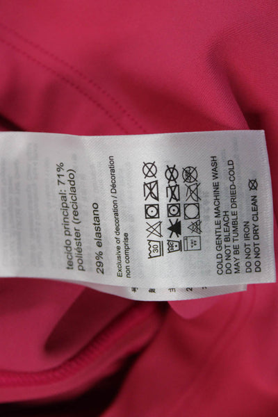 On Cloud Women Cropped Tank Top Sleeveless Pink Polyester Crew Neck Size S