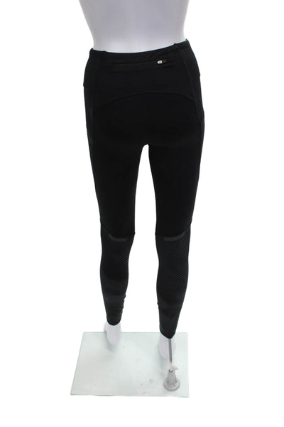 On Cloud Women Compression Leggings Black Striped Polyester Sports Size S