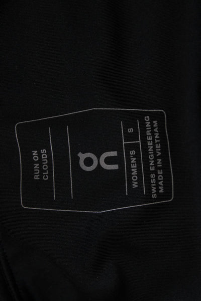 On Cloud Women Compression Leggings Black Striped Polyester Sports Size S