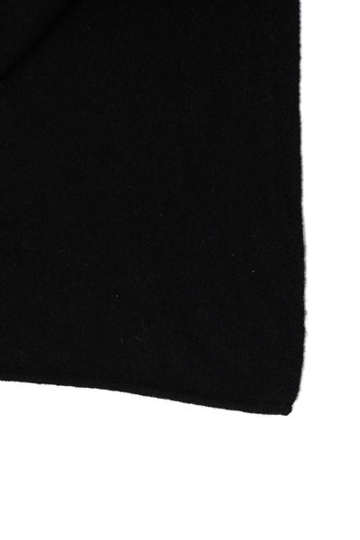 Lisa Perry Womens Cashmere Knit Love Scarf Black White Size 72"X20"
