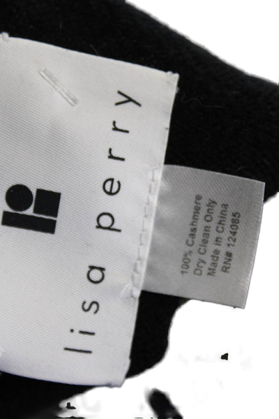 Lisa Perry Womens Cashmere Knit Love Scarf Black White Size 72"X20"