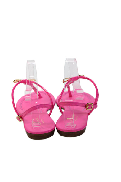 Kate Spade Womens Gold Tone Bow Accent Sandals Pink Size 8.5
