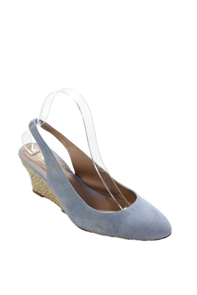 LK Bennett Womens Suede Slingback Espadrille Heels Blue Size 9