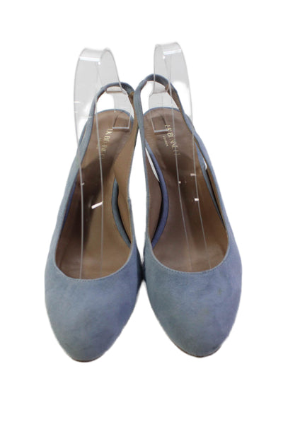 LK Bennett Womens Suede Slingback Espadrille Heels Blue Size 9