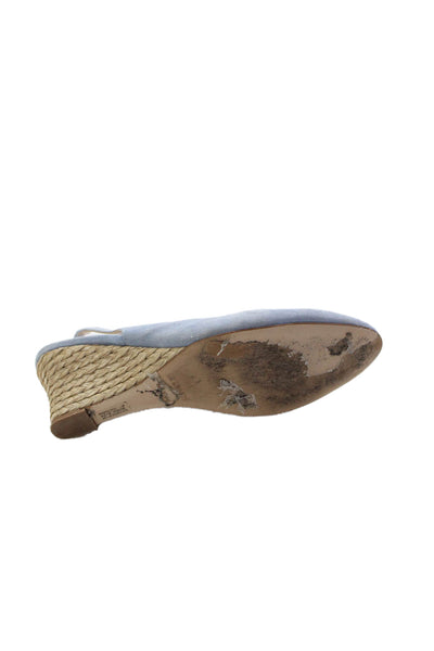 LK Bennett Womens Suede Slingback Espadrille Heels Blue Size 9