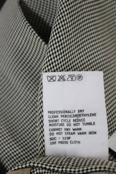 Giorgio Armani Women Gray Check Viscose Dress Pants Button Size 38