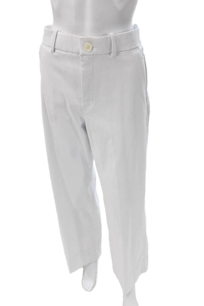 Spanx Women White Chino Pants Cotton Petite Button Size S