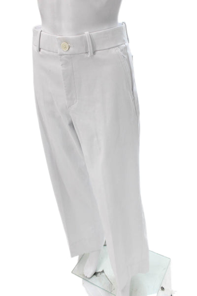 Spanx Women White Chino Pants Cotton Petite Button Size S