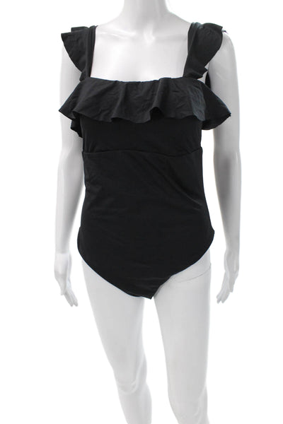 Eberjey Women One Piece Swimwear Black Nylon Solid Size L