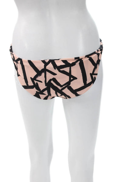 Cami And Jax Womens Bikini Bottoms Pink Geometric Nylon Spandex Size XL