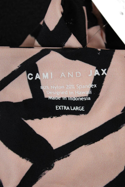 Cami And Jax Womens Bikini Bottoms Pink Geometric Nylon Spandex Size XL