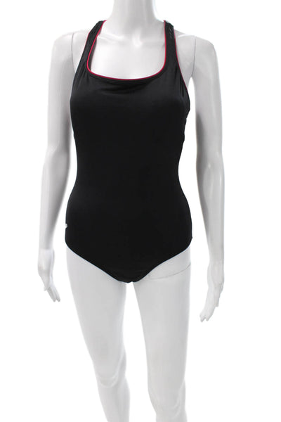 Speedo Womens One Piece Swimwear Black Nylon Athletic Size 8