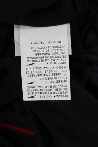 Speedo Womens One Piece Swimwear Black Nylon Athletic Size 8