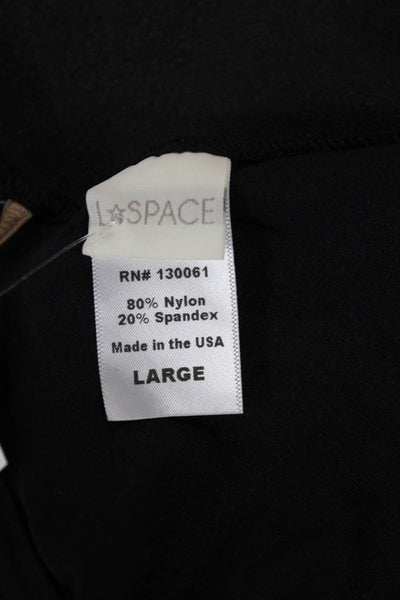 L Space Womens Black Colorblock Nylon Bikini Top Size L