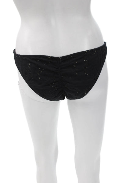 Eberjey Womens Bikini Bottoms Black Nylon Solid Size L