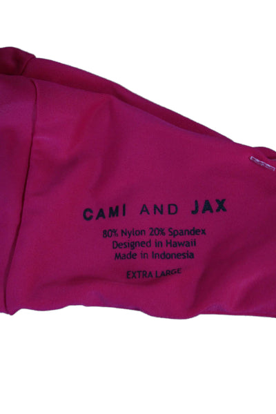 Cami And Jax Women Bikini Top Pink Beach Solid Size XL