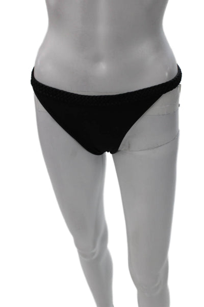 Cami And Jax Women Black Solid Bikini Bottoms 80% Nylon 20% Spandex Size L