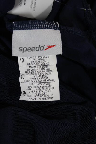 Speedo Womens One Piece Swimwear Blue Size 10